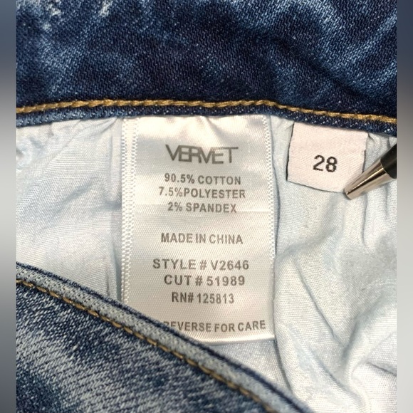 Vervet Boho Style Flare Leg Jeans Tag Sz 28 Actual 29x26 - Picture 7 of 9